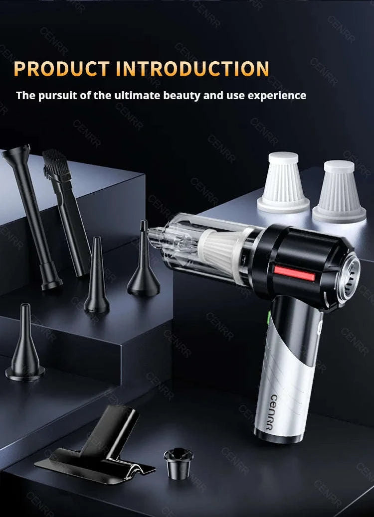 Cordless Car Vacuum Cleaner with Blower, USB-C Rechargeable Handheld-MAX Black 4hepa