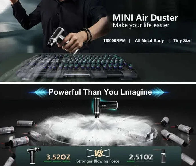Cordless Compressed Air Duster for Keyboard & Electronics Cleaning-J01 / United States