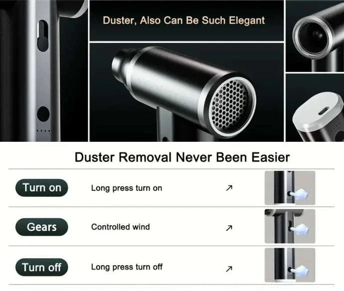 Cordless Compressed Air Duster for Keyboard & Electronics Cleaning-J01 / United States