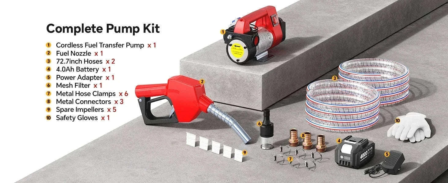 Cordless Diesel Kerosene Transfer Pump Kit, 12GPM for 18V Makita Batteries-NO battery / United States