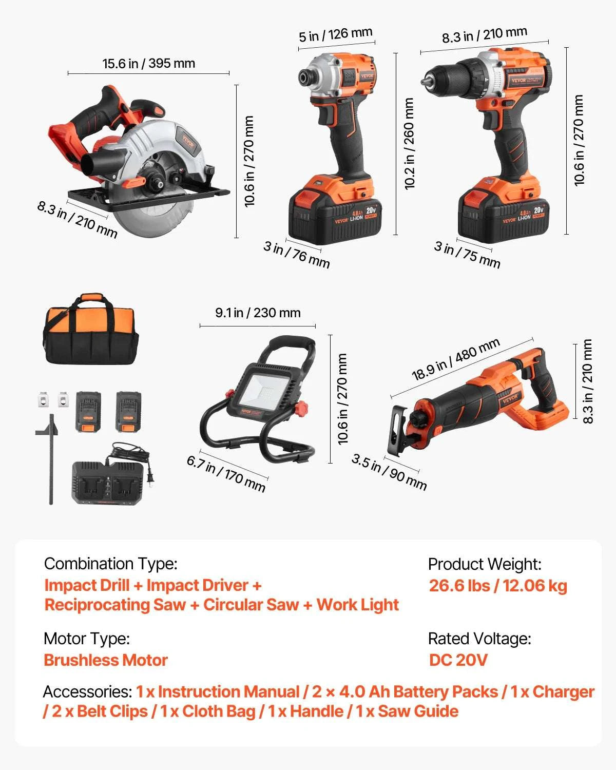 Cordless Drill & Impact Driver Combo Kit with Batteries and Charger-2pcs 12V A / United States