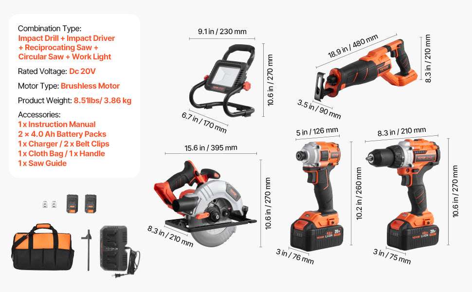 Cordless Drill & Impact Driver Combo Kit with Batteries and Charger-2pcs 12V A / United States