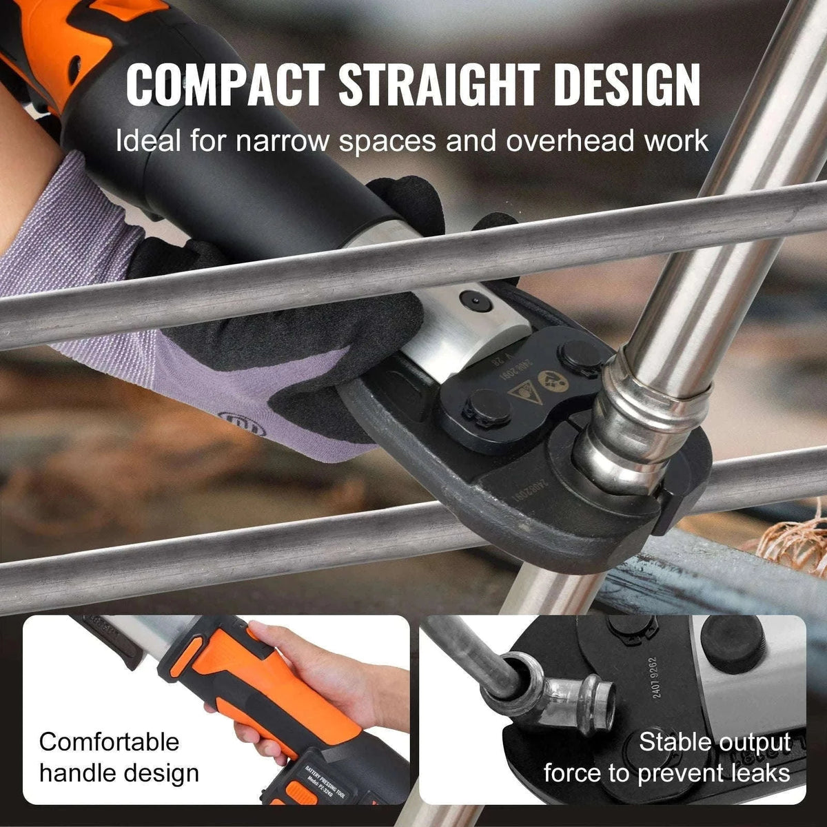 Cordless Electric Pipe Crimping Tool Kit with 2 Batteries and Jaws-Poland
