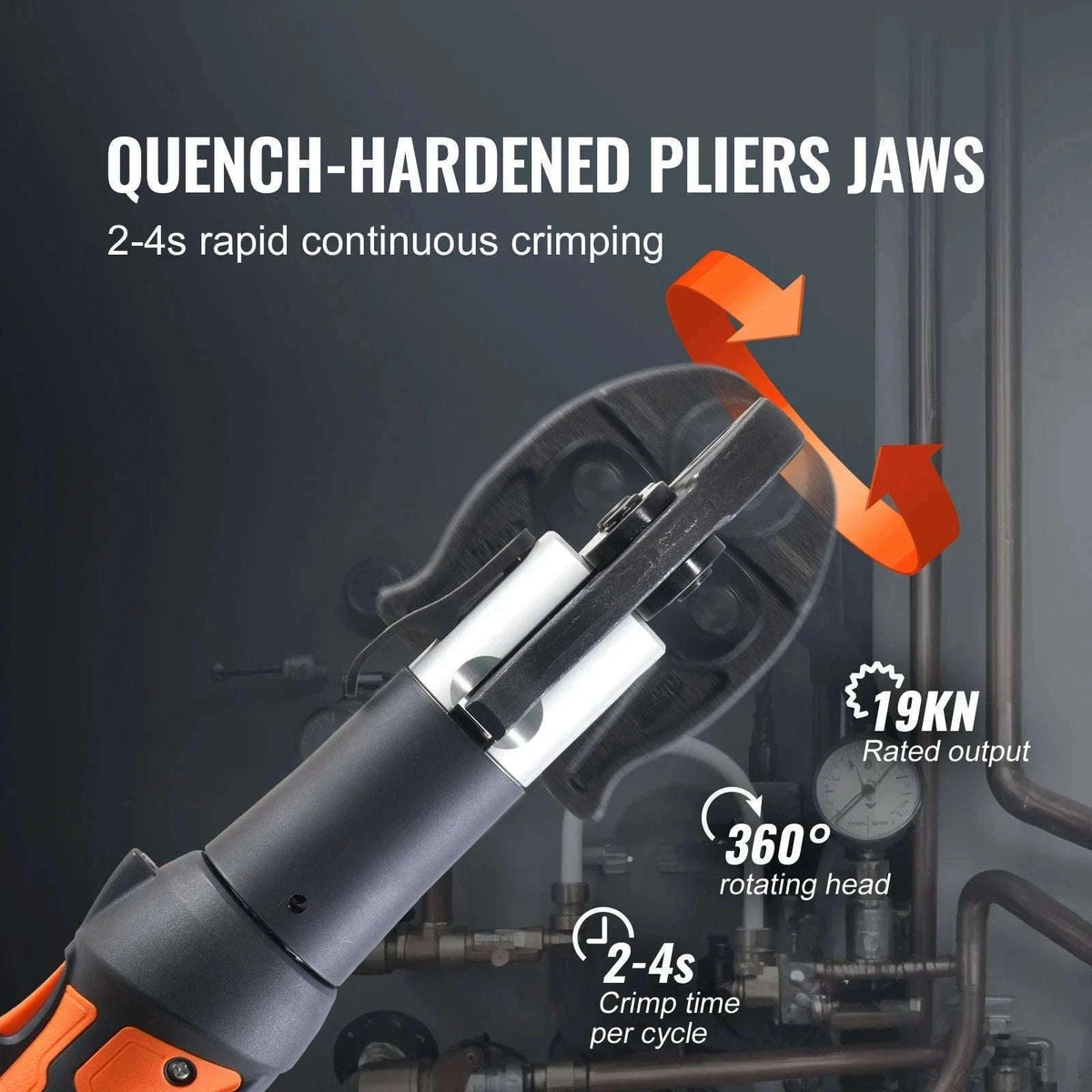 Cordless Electric Pipe Crimping Tool Kit with 2 Batteries and Jaws-Poland