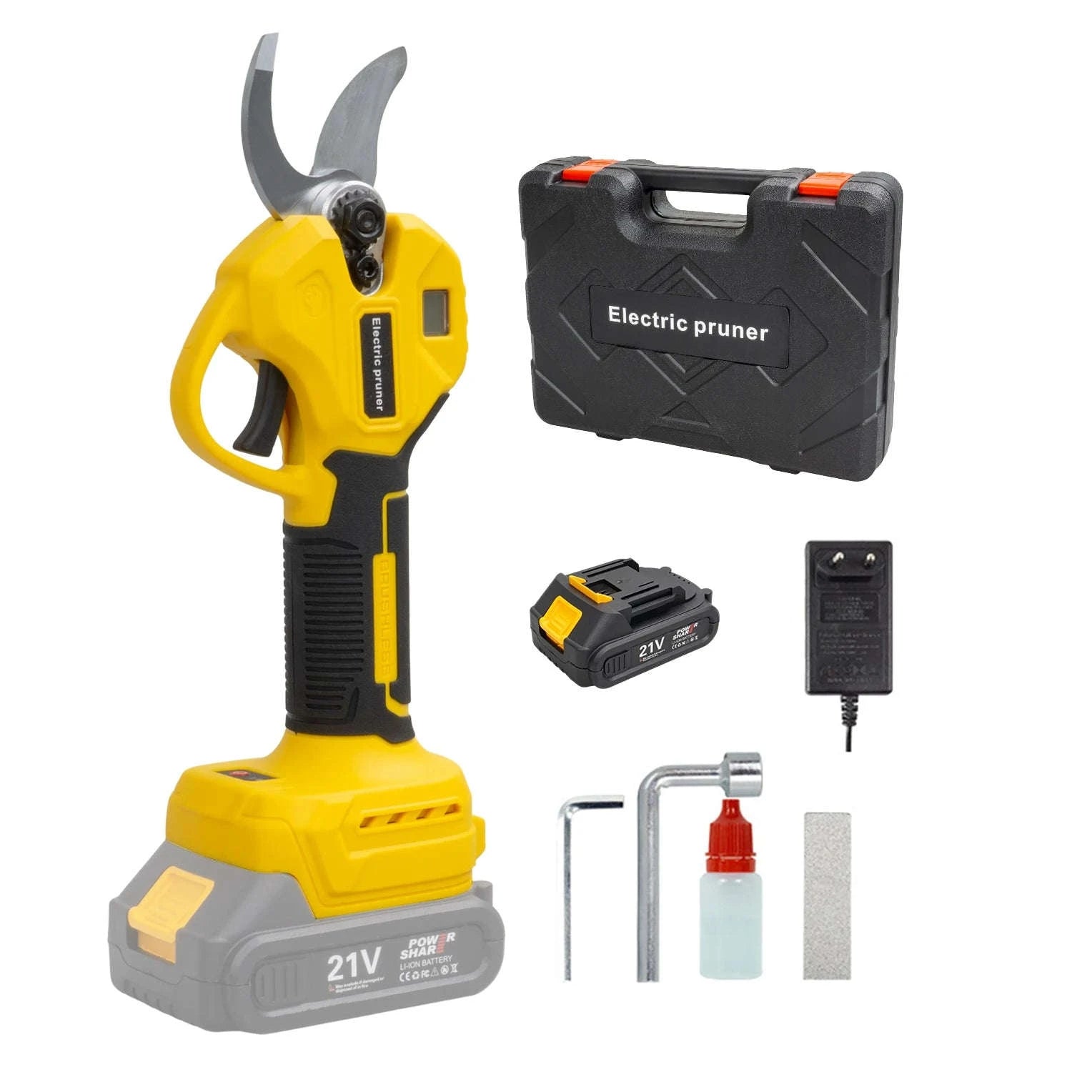 Cordless Electric Pruning Shears 30mm–40mm Brushless Cutter-40mm-1 pc battery / EU / france