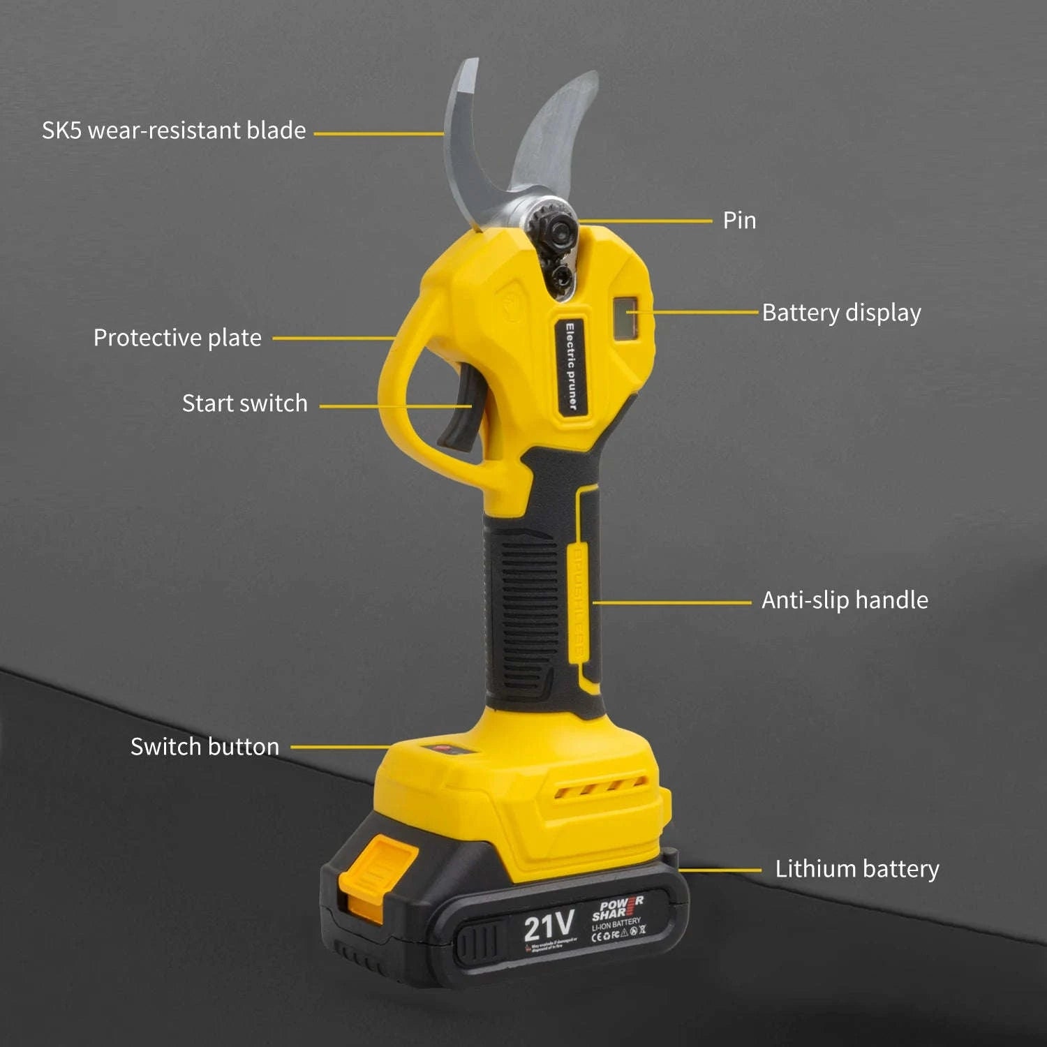 Cordless Electric Pruning Shears 30mm–40mm Brushless Cutter-40mm-1 pc battery / EU / france