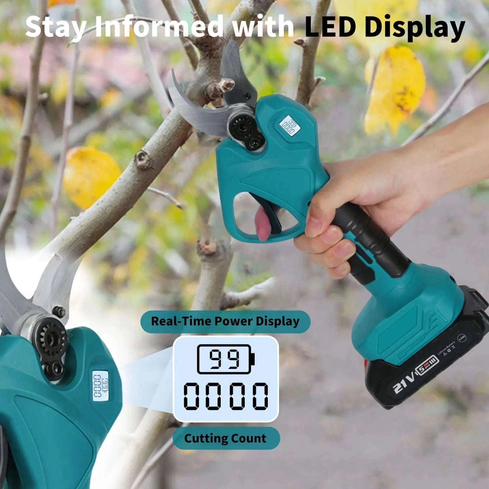 Cordless Electric Pruning Shears 30mm–40mm Brushless Cutter-40mm-1 pc battery / EU / france