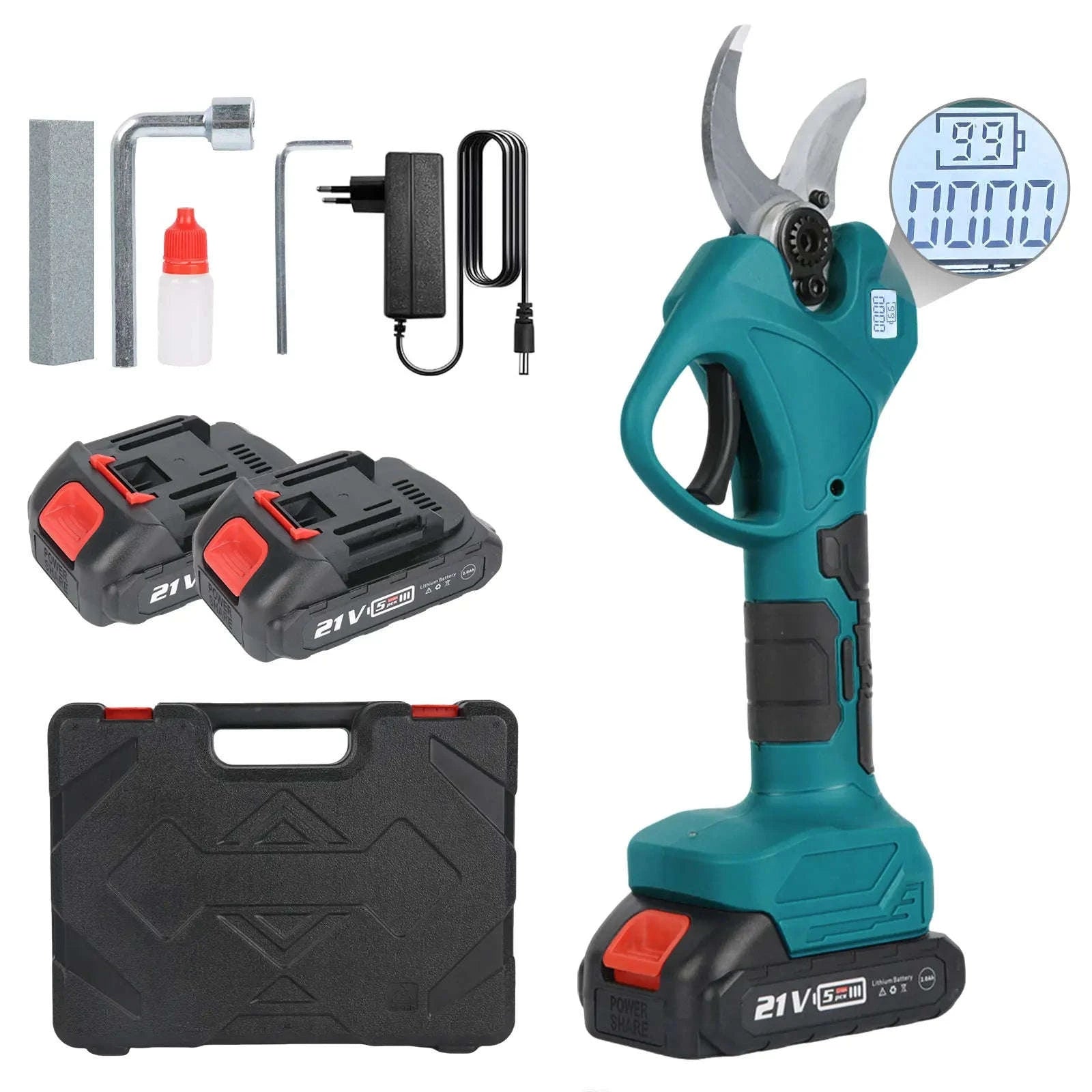 Cordless Electric Pruning Shears 30mm–40mm Brushless Cutter-40mm-1 pc battery / EU / france