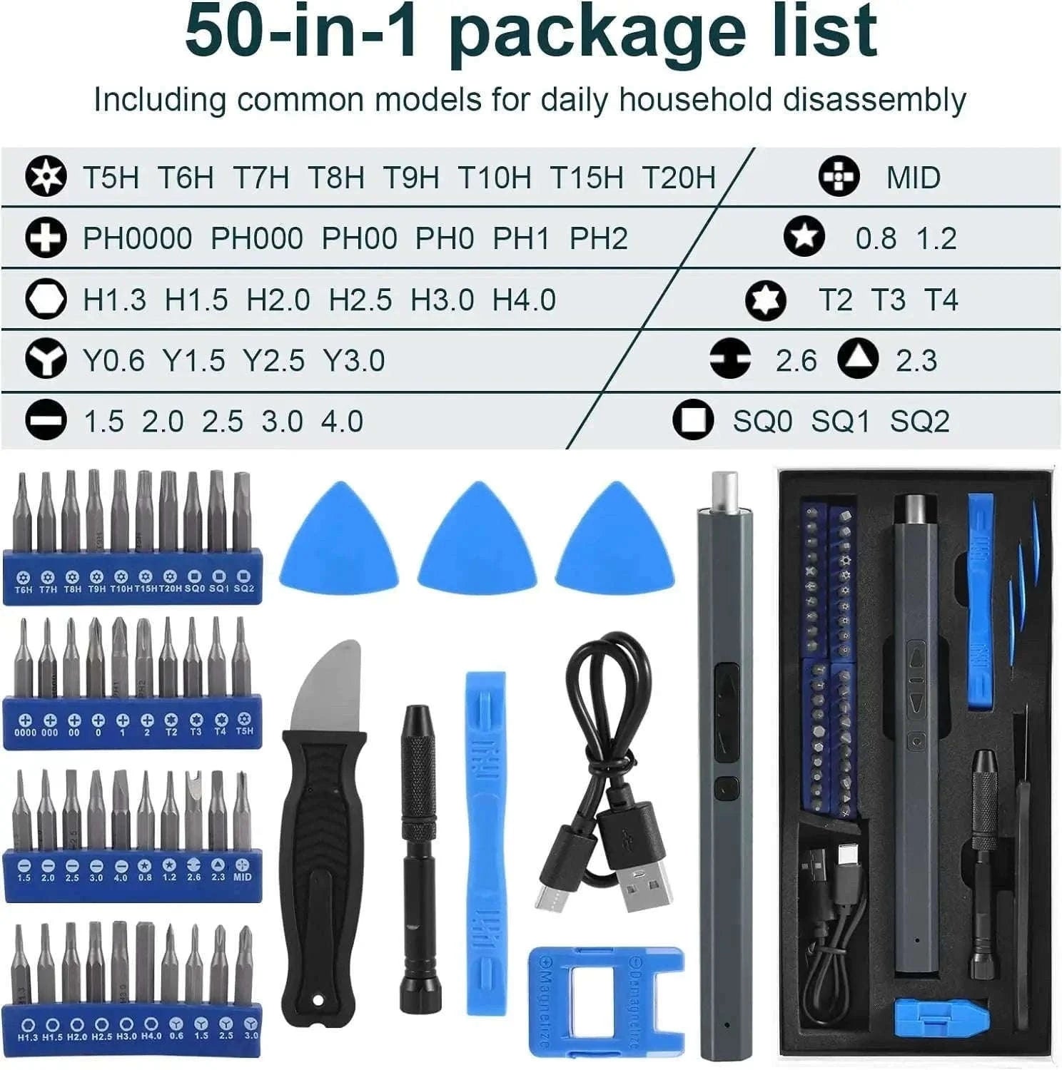 Cordless Electric Screwdriver Set for Precision Repairs-12 in 1