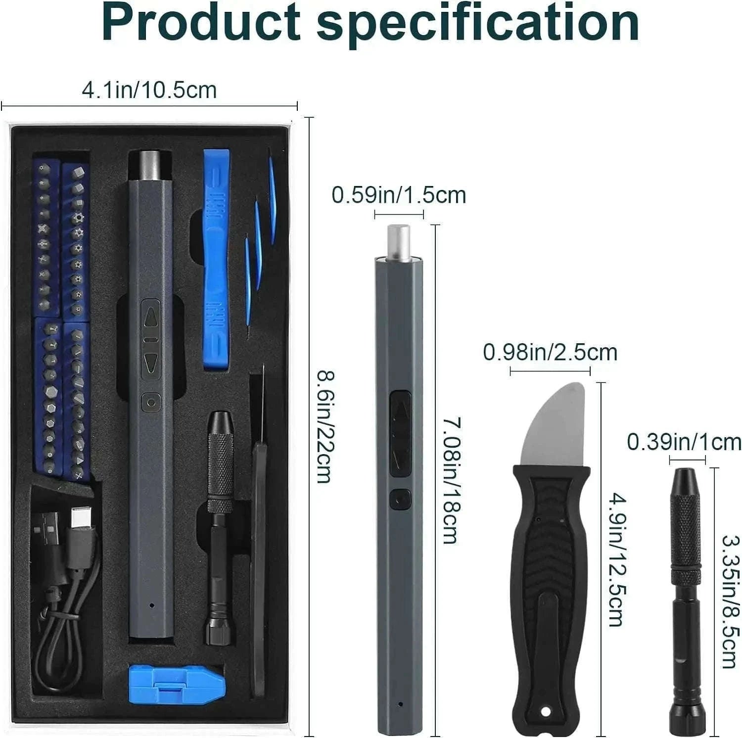 Cordless Electric Screwdriver Set for Precision Repairs-12 in 1