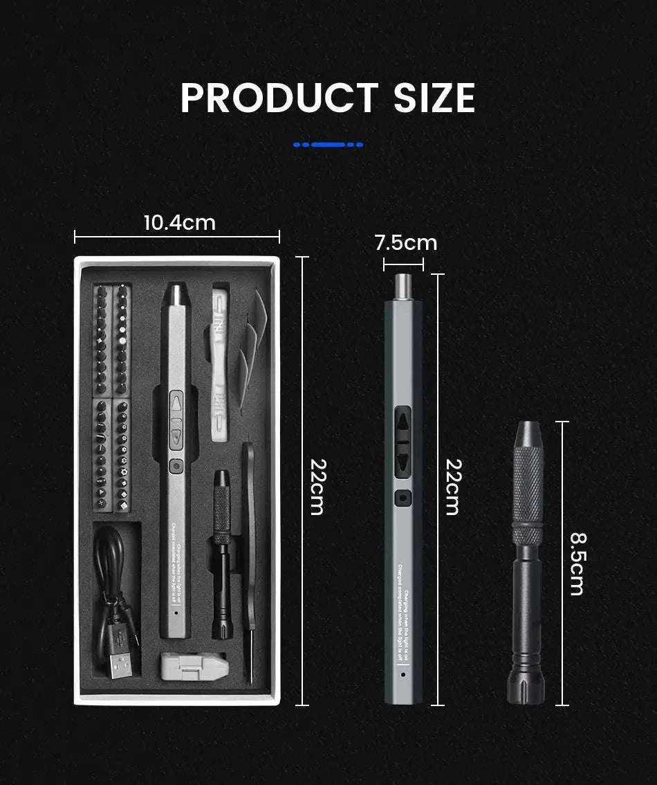 Cordless Electric Screwdriver Set for Precision Repairs-12 in 1