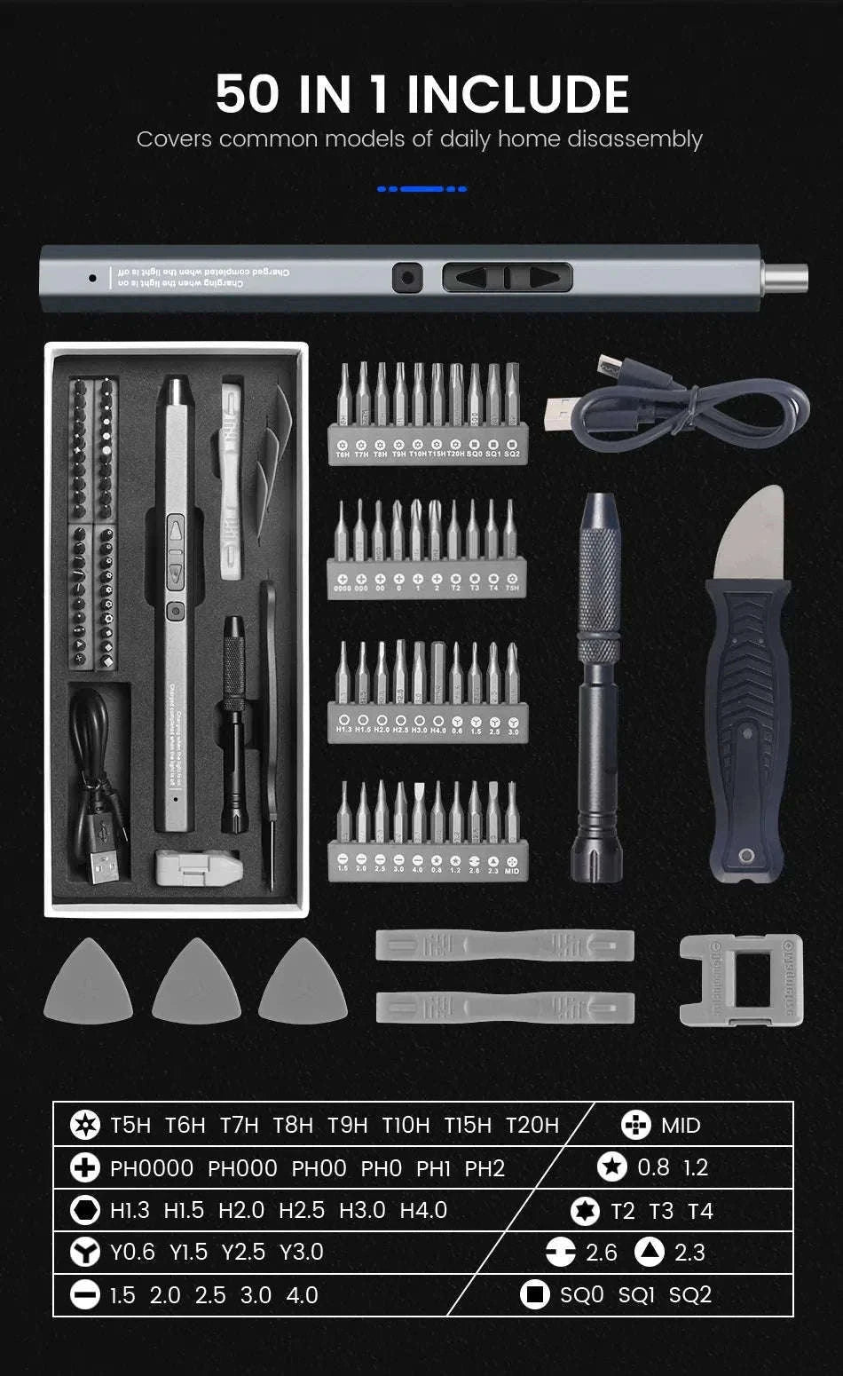 Cordless Electric Screwdriver Set for Precision Repairs-12 in 1
