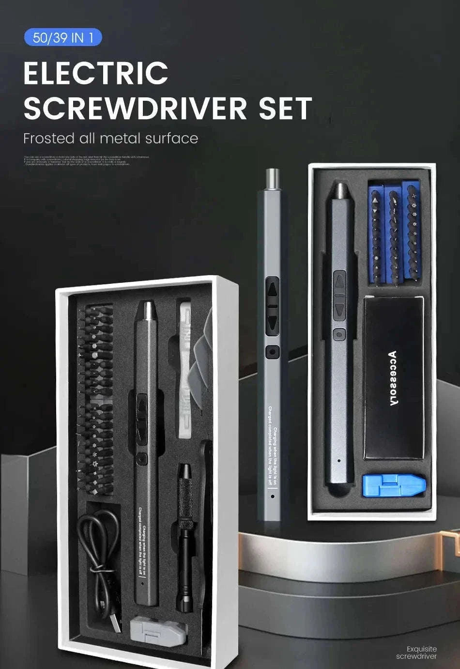 Cordless Electric Screwdriver Set for Precision Repairs-12 in 1