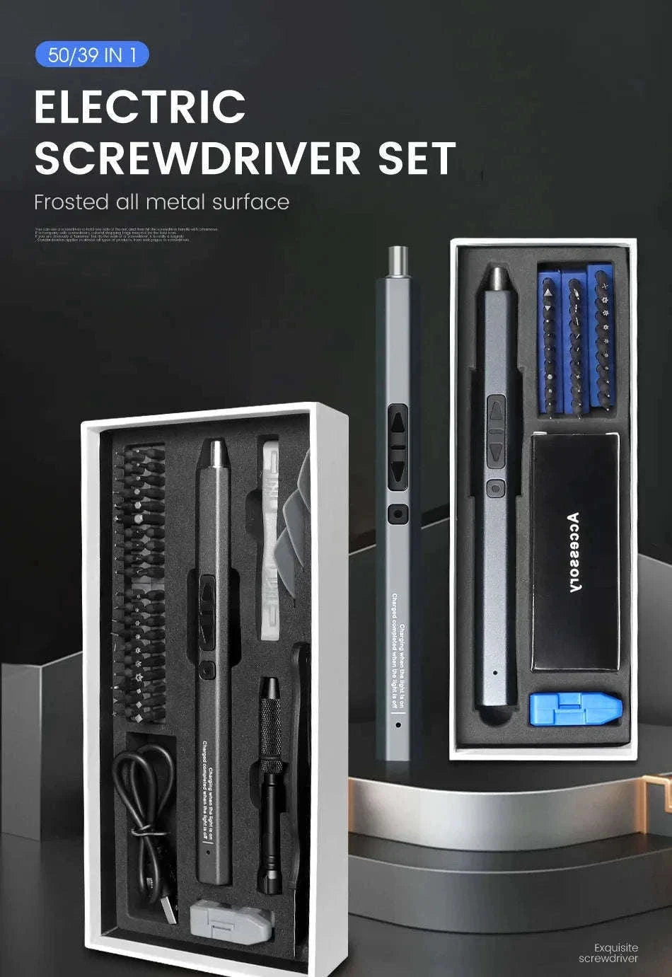 Cordless Electric Screwdriver Set for Precision Repairs-12 in 1