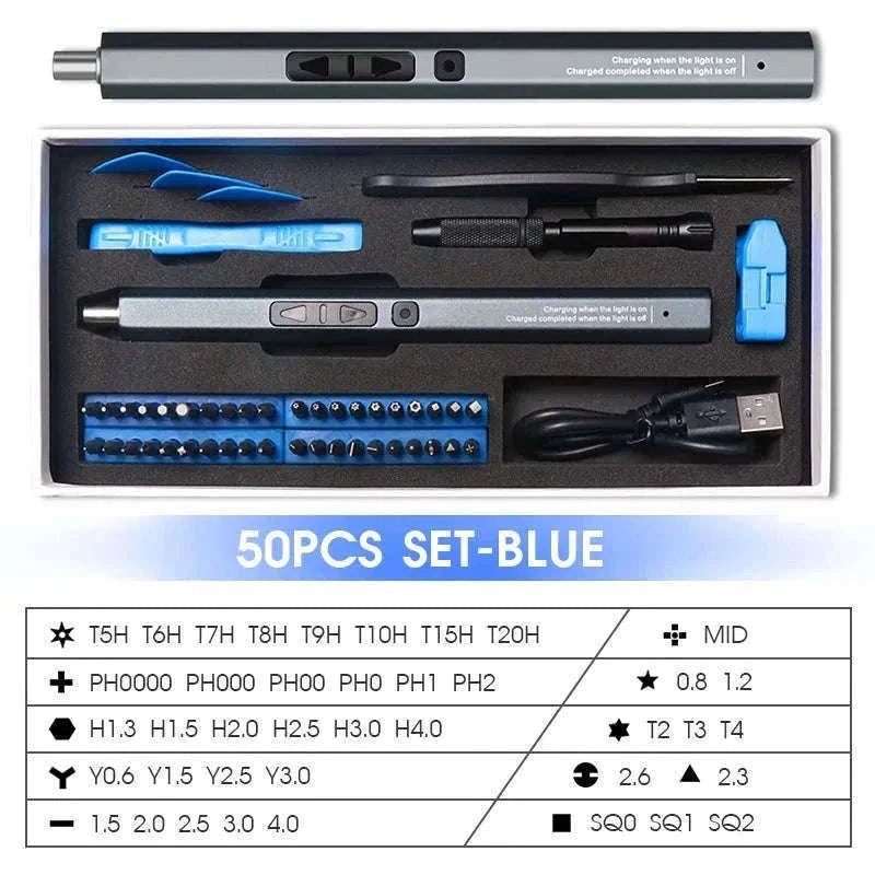 Cordless Electric Screwdriver Set for Precision Repairs-12 in 1