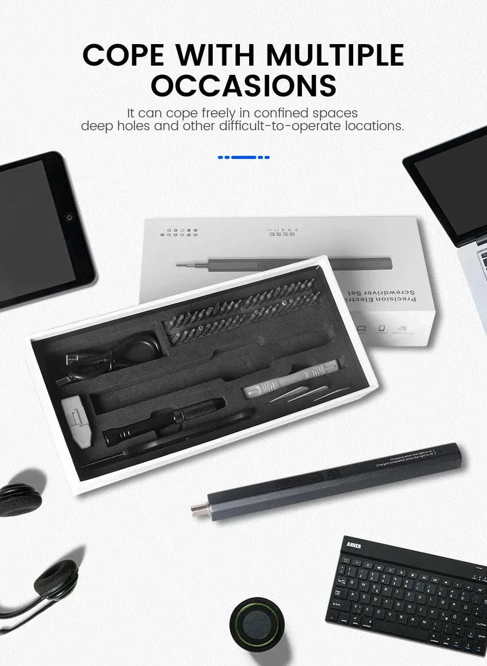 Cordless Electric Screwdriver Set – Precision Power Tool Kit-12 in 1