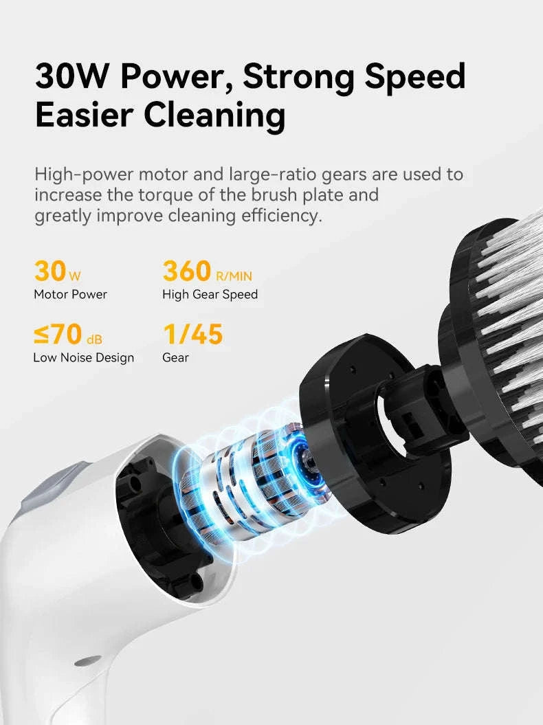 Cordless Electric Spin Scrubber 7-in-1-GRAY