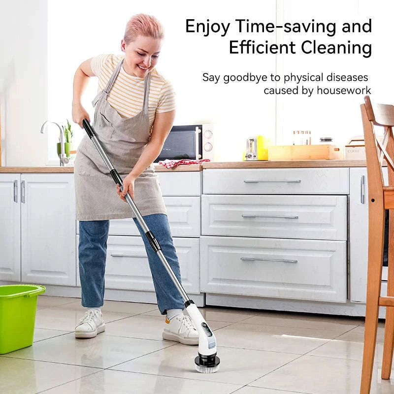 Cordless Electric Spin Scrubber 7-in-1-GRAY