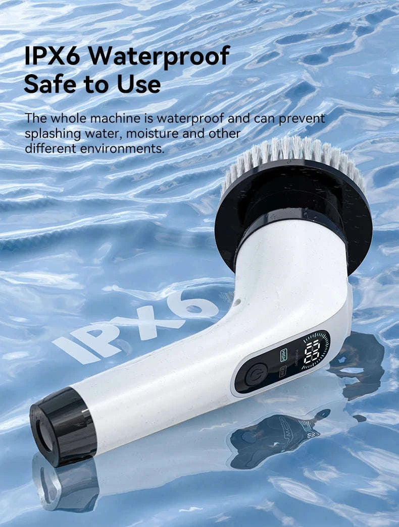 Cordless Electric Spin Scrubber 7-in-1-GRAY