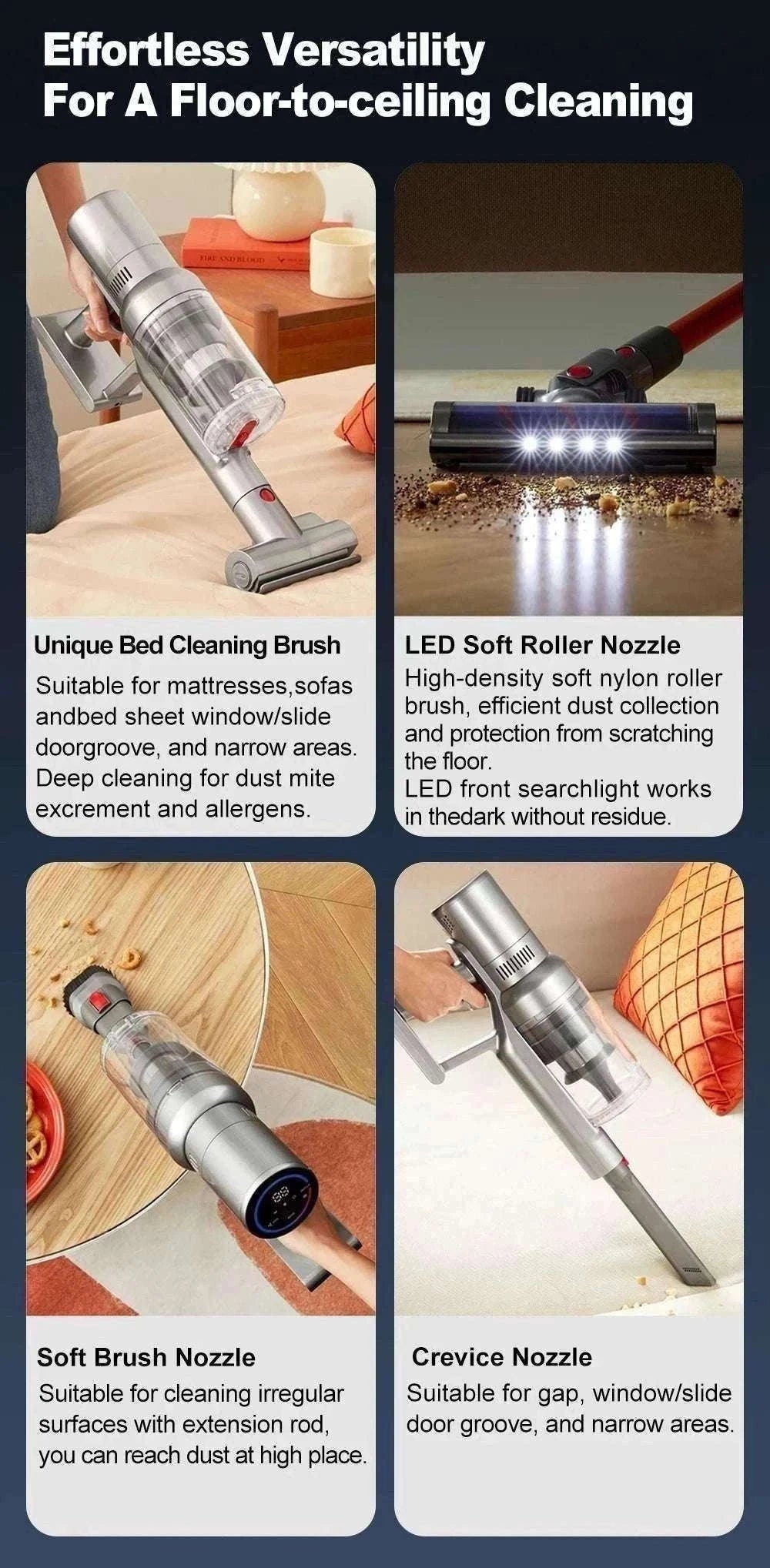 Cordless Handheld Vacuum 27000Pa with Smart Sensor & Touch Screen-CZECH REPUBLIC