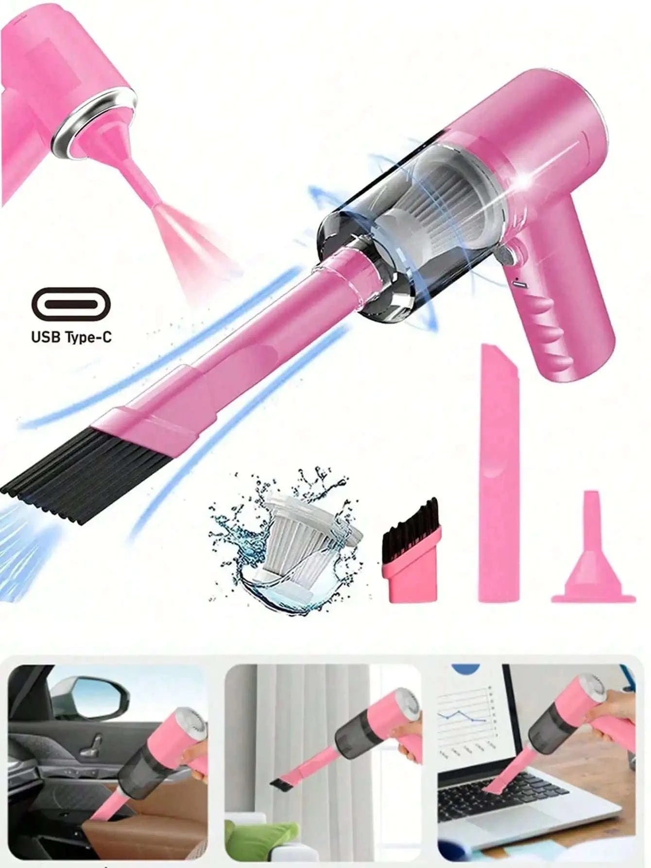 Cordless Handheld Vacuum Cleaner for Car, Home and Pet Hair-United States / Black