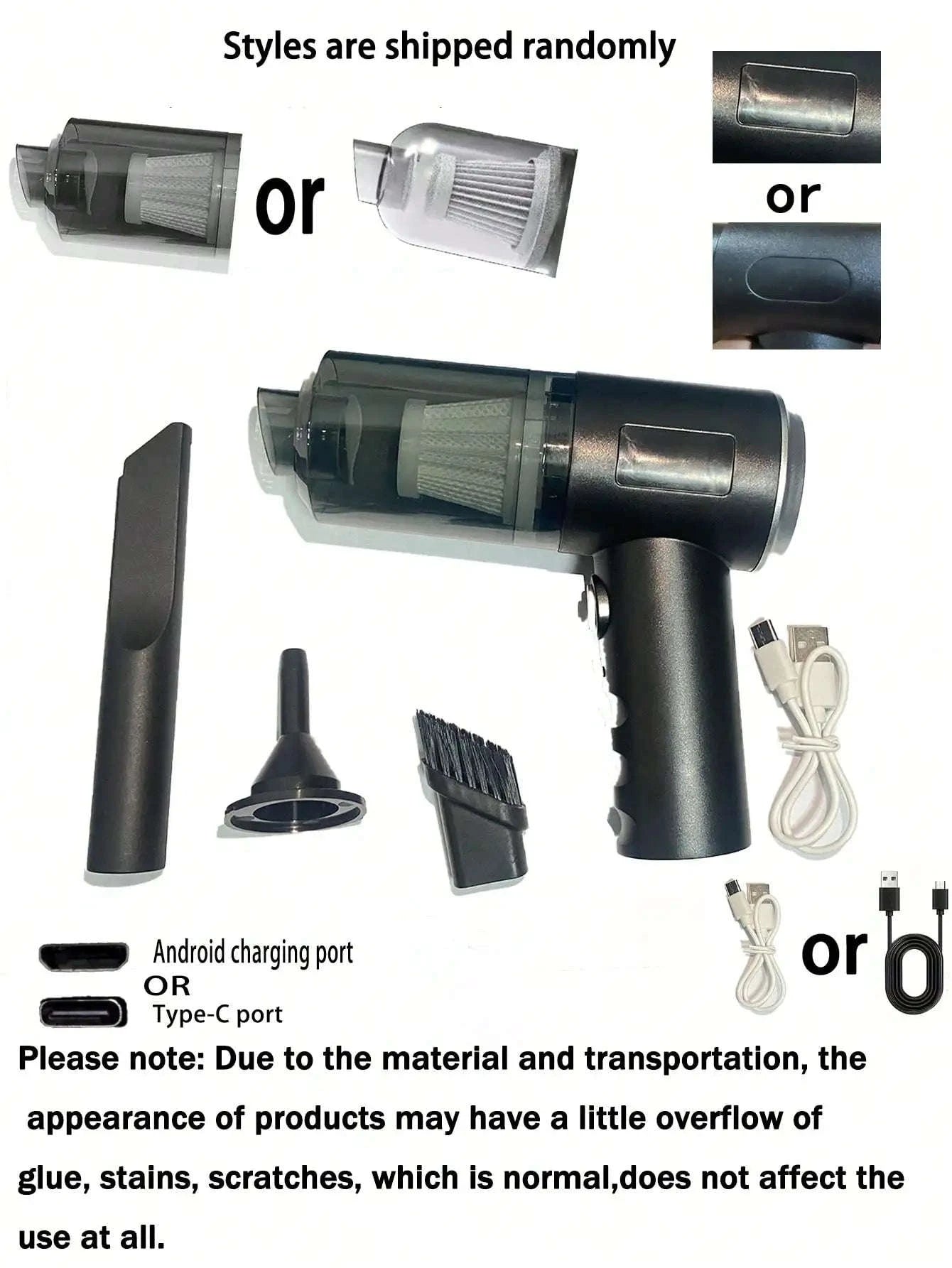 Cordless Handheld Vacuum Cleaner for Car, Home and Pet Hair-United States / Black