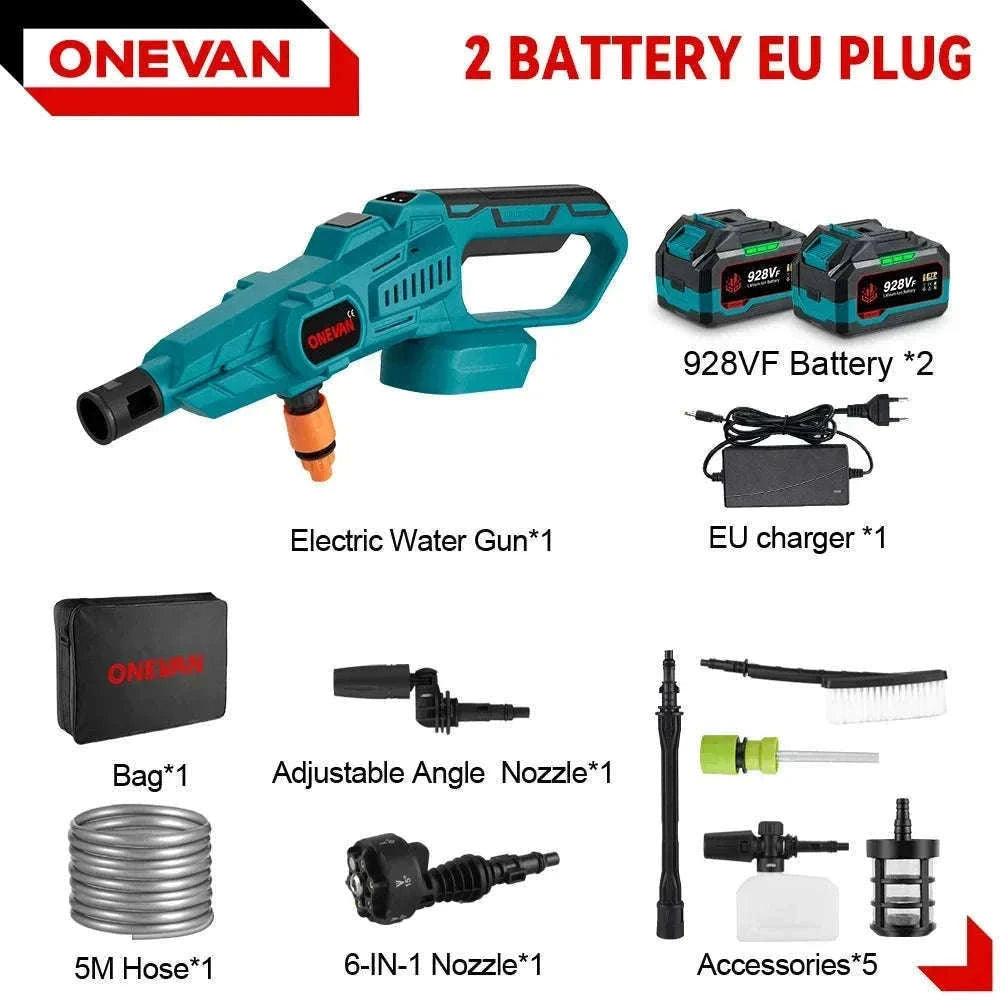 Cordless High Pressure Washer Gun 200 Bar 6-in-1 Spray for Car & Garden-Without Battery / China Mainland