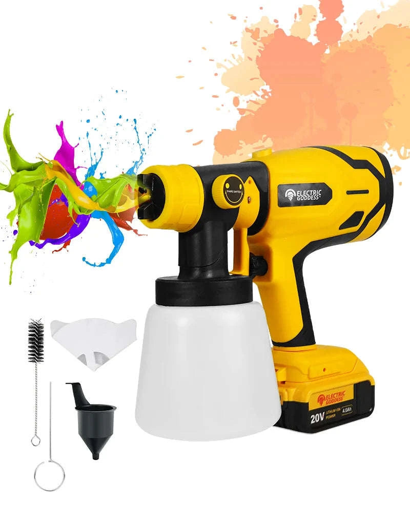 Cordless HVLP Paint Sprayer with 800ml Cup & 3 Spray Patterns-1 Battery / United States