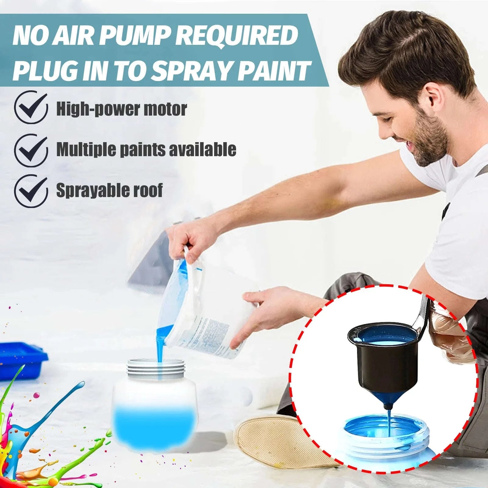 Cordless Paint Sprayer with Dual Batteries and 1000ml Cup-with 2 battery / UNITED KINGDOM