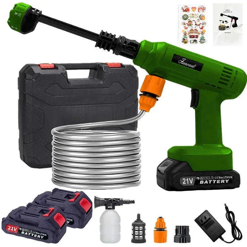 Cordless Portable Pressure Washer Gun with Battery and Hose-Red / US / two batteries|United States|Electric