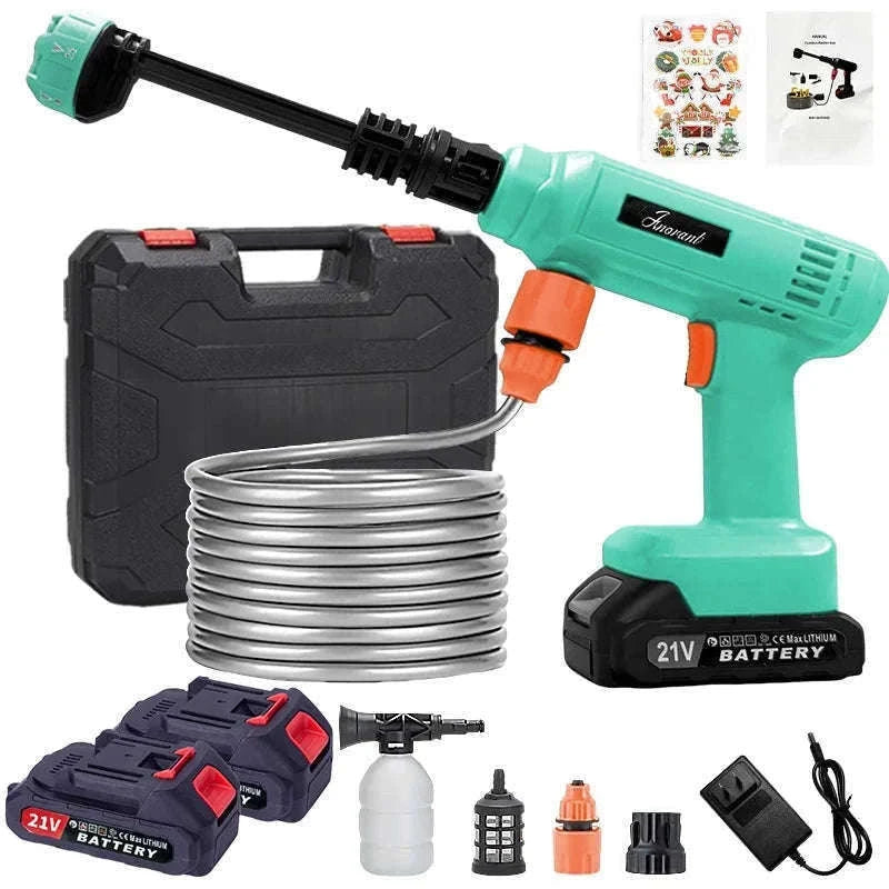 Cordless Portable Pressure Washer Gun with Battery and Hose-Red / US / two batteries|United States|Electric