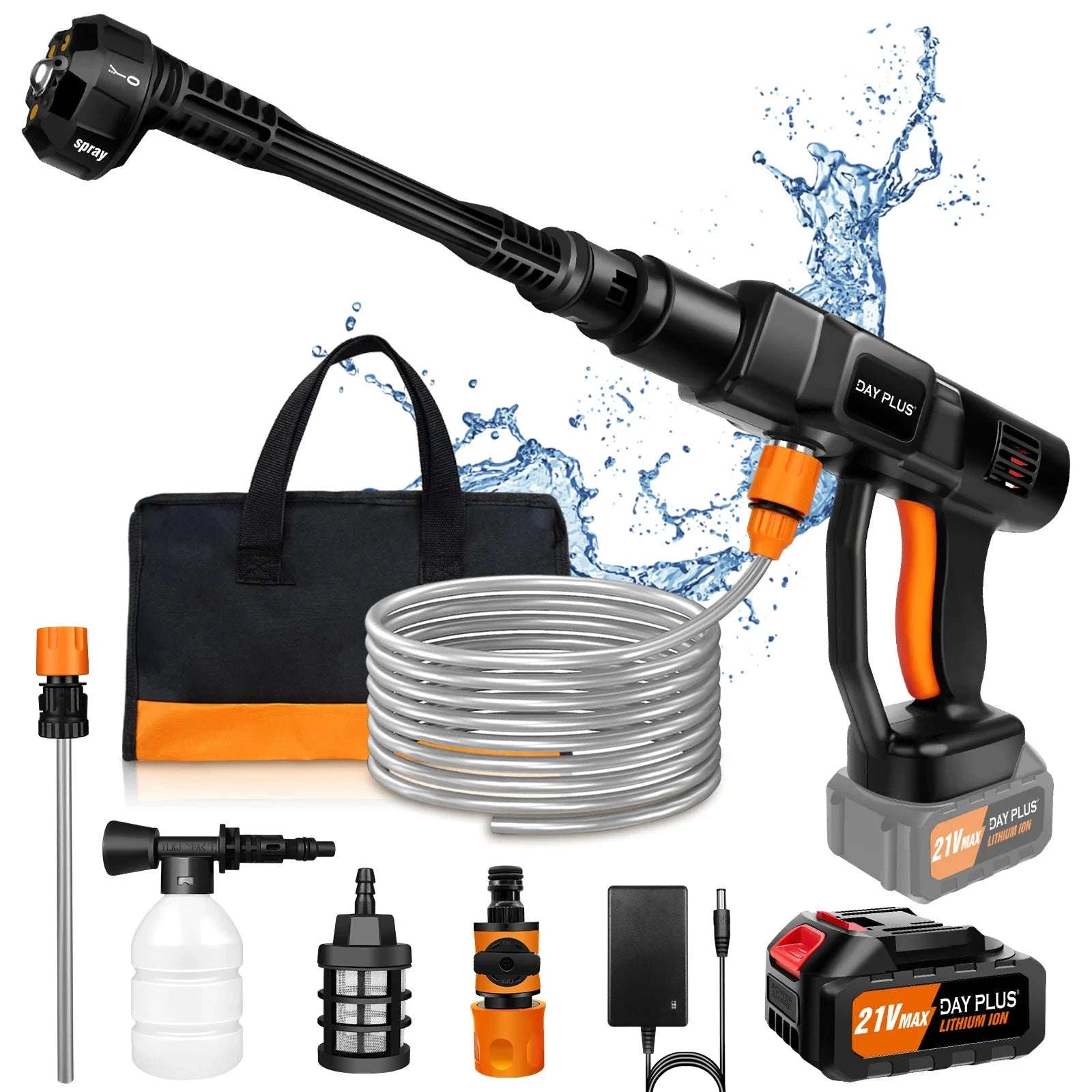 Cordless Pressure Washer with 4.0Ah Battery and 6‑in‑1 Nozzle-with 2 batteries / UNITED KINGDOM