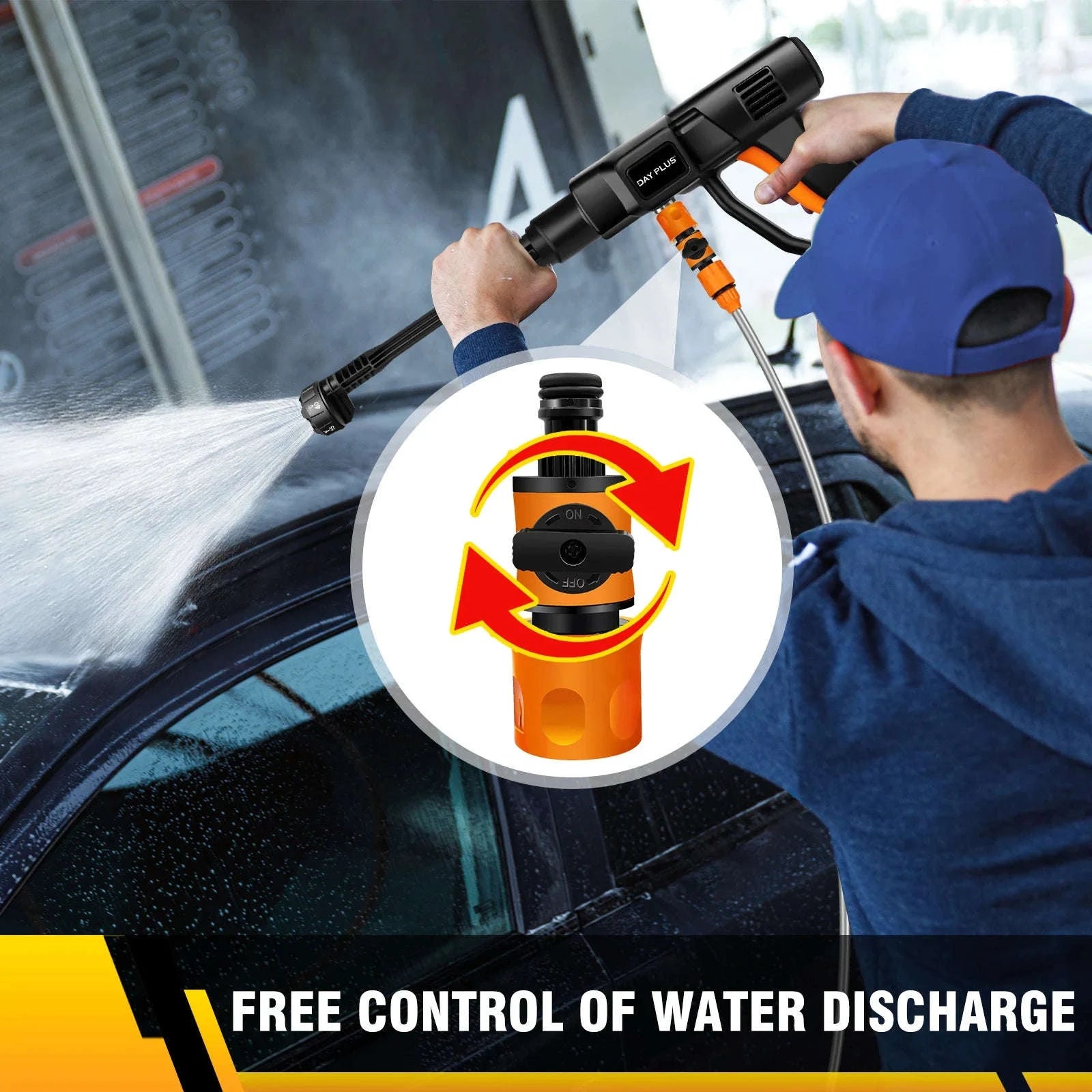 Cordless Pressure Washer with 4.0Ah Battery and 6‑in‑1 Nozzle-with 2 batteries / UNITED KINGDOM
