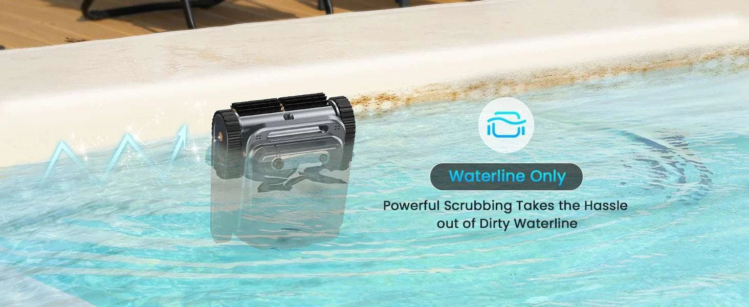 Cordless Robotic Pool Cleaner with Wall & Waterline Cleaning, 150min Runtime-black / United States
