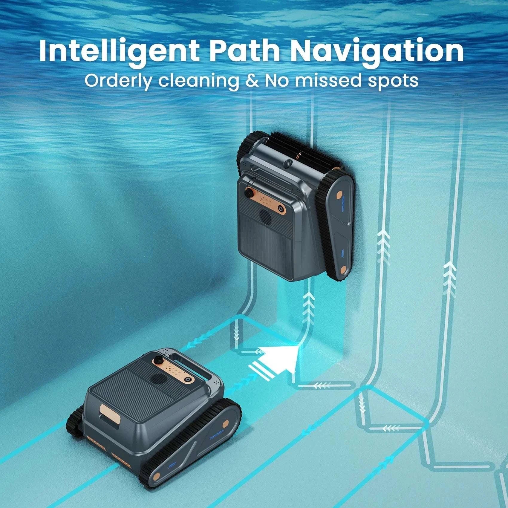 Cordless Robotic Pool Cleaner with Wall & Waterline Cleaning, 150min Runtime-black / United States