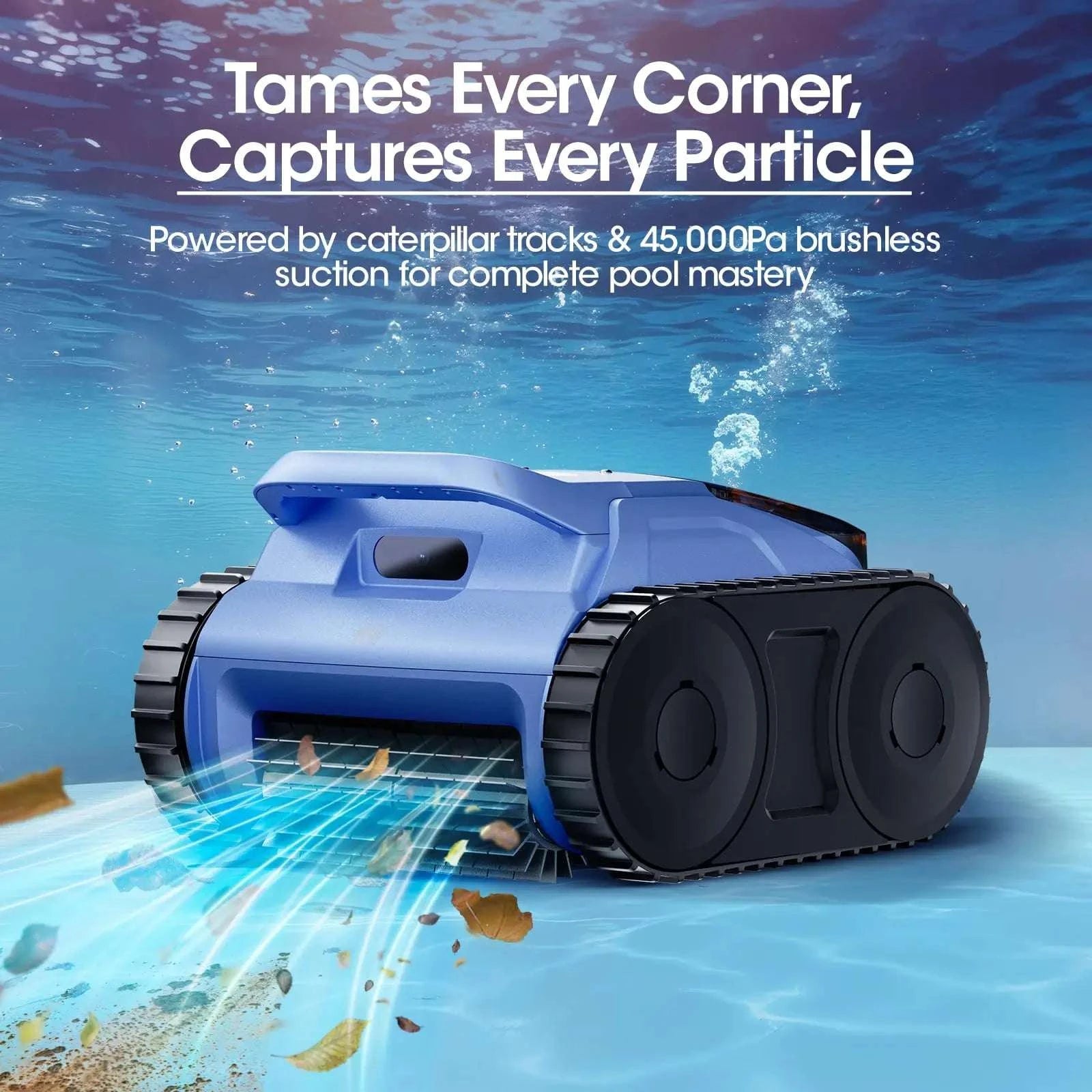 Cordless Robotic Pool Vacuum 150 Min Runtime 2000 sq.ft Coverage-Royal Blue / GERMANY