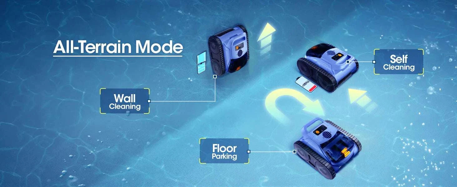 Cordless Robotic Pool Vacuum 150 Min Runtime 2000 sq.ft Coverage-Royal Blue / GERMANY