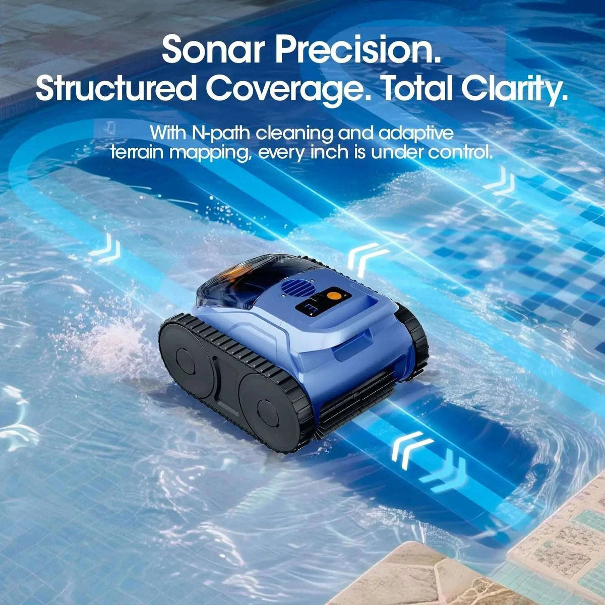 Cordless Robotic Pool Vacuum 150 Min Runtime 2000 sq.ft Coverage-Royal Blue / GERMANY