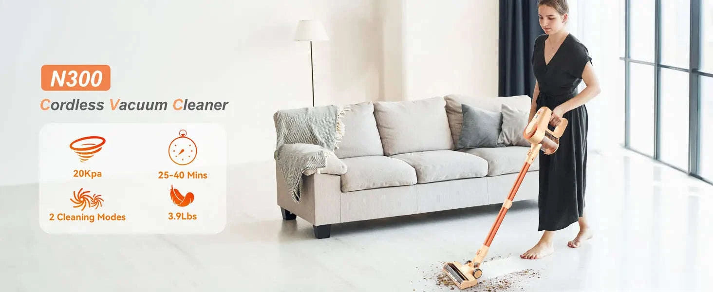 Cordless Stick Vacuum Cleaner 6-in-1 Lightweight-Orange / US / United States