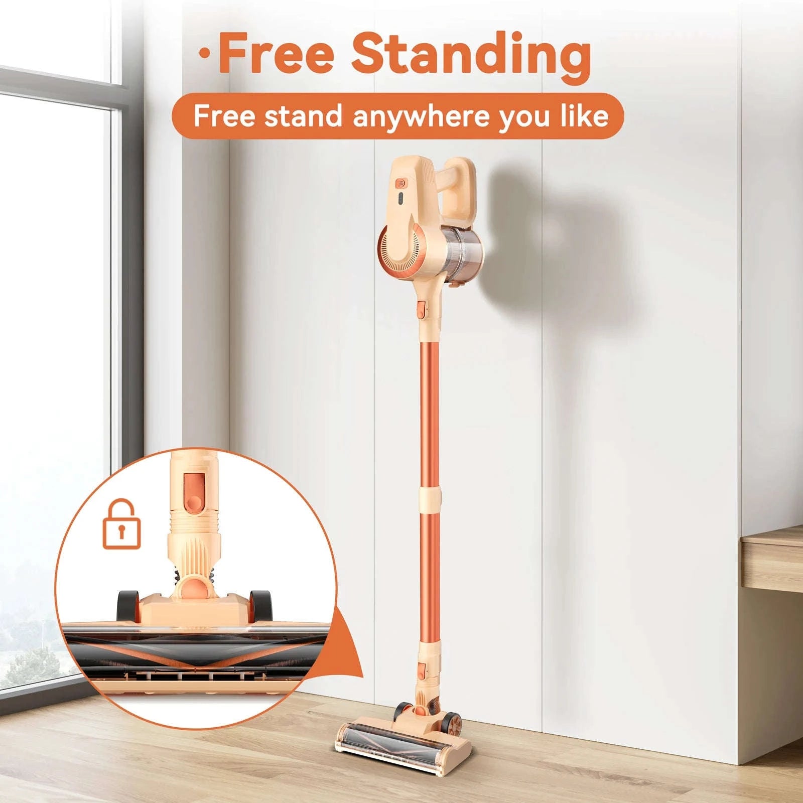 Cordless Stick Vacuum Cleaner 6-in-1 Lightweight-Orange / US / United States