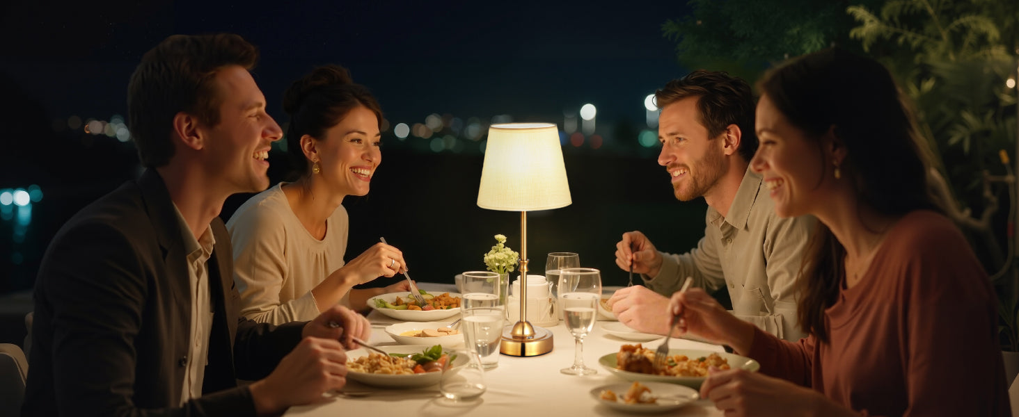 Cordless Table Lamp with Rechargeable Battery & Touch Dimming