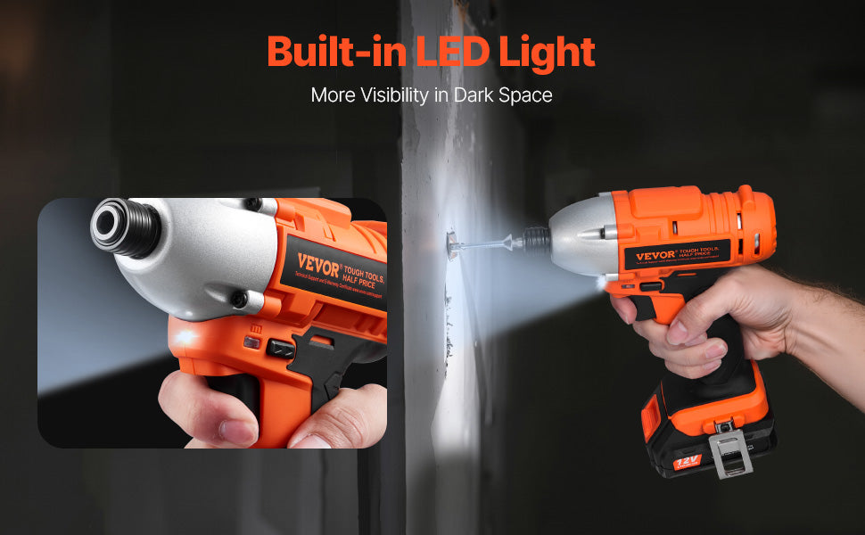 Cordless Drill & Impact Driver Combo Kit with Batteries and Charger