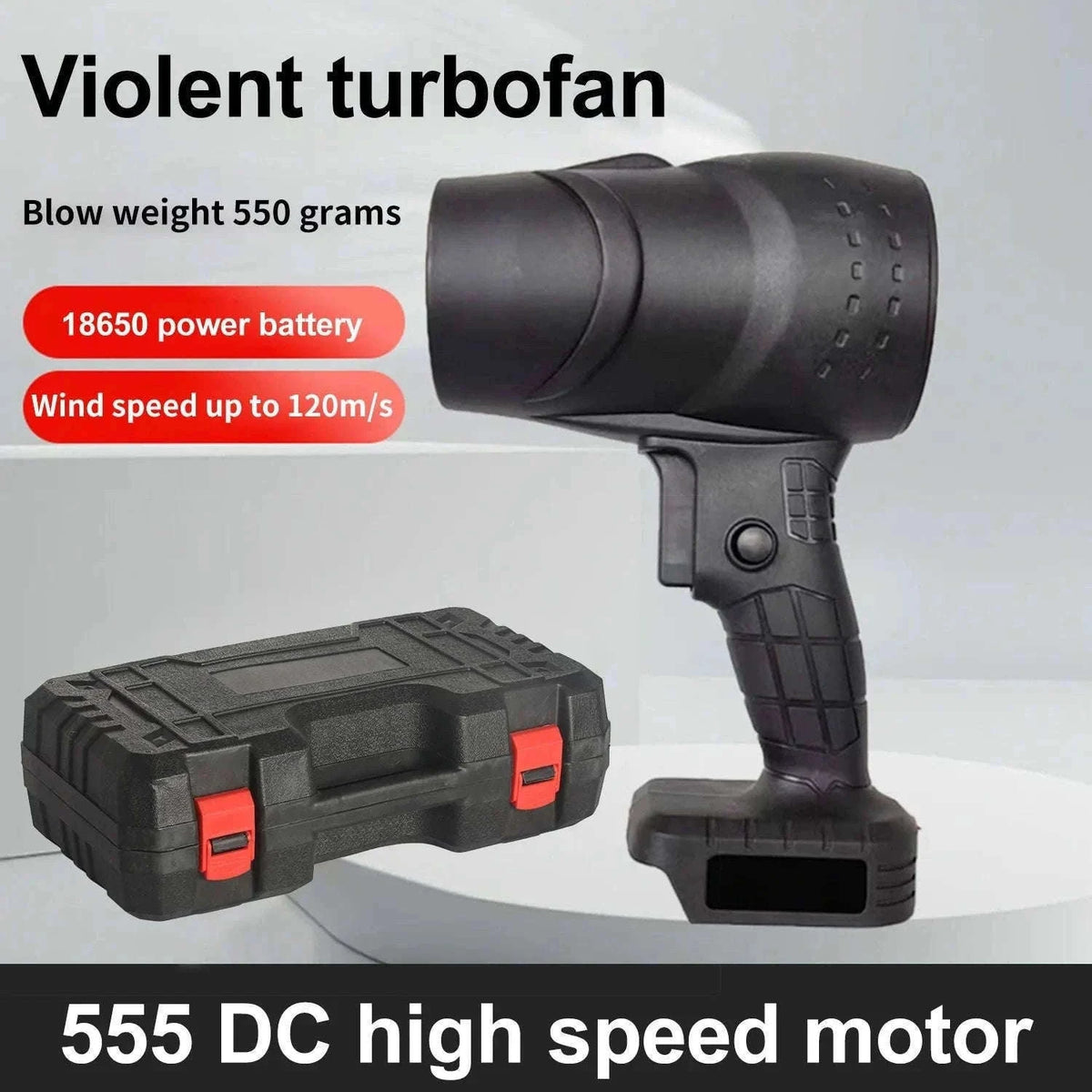 Cordless Turbo Air Blower 120km/h High-Speed Dust & Leaf Cleaner-Blue 1 pc Battery / france / EU