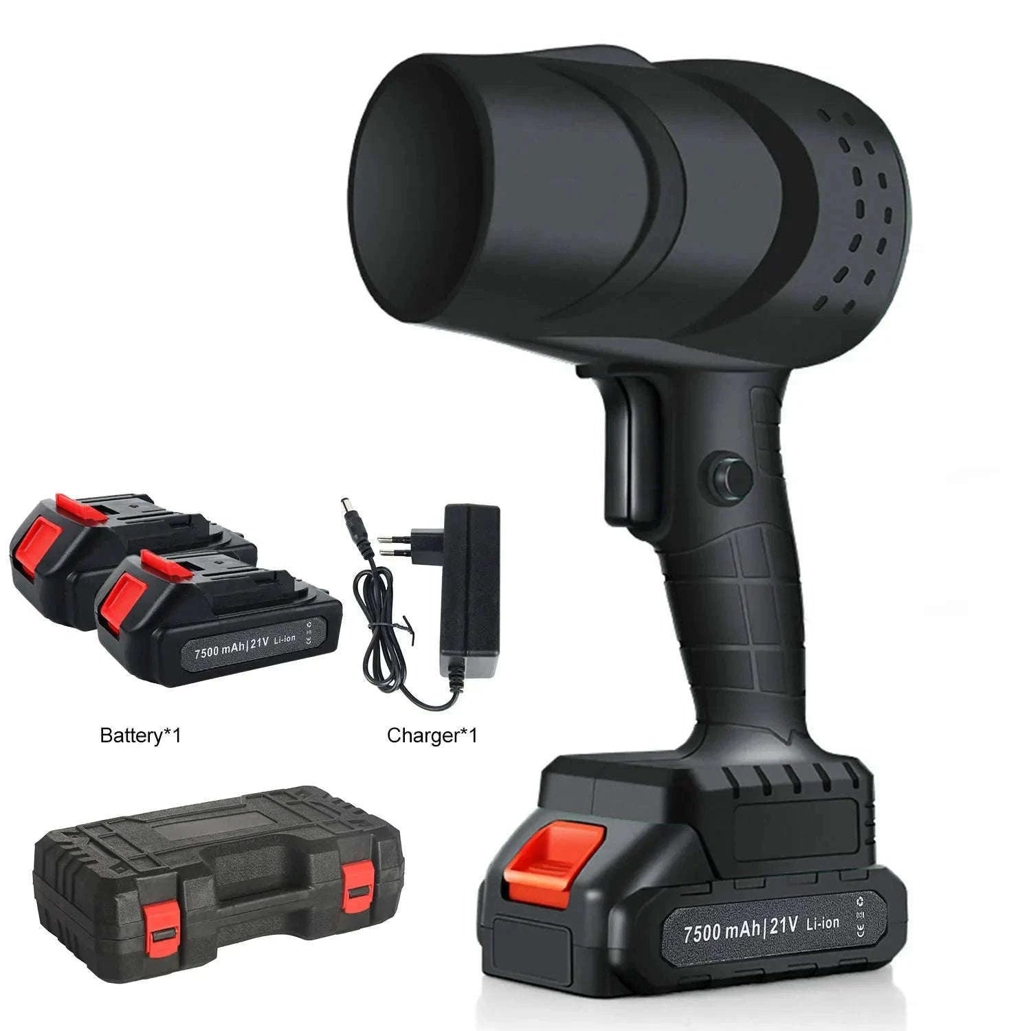 Cordless Turbo Fan Blower 120km/h 36000RPM Car Dryer & Dust Cleaner-Black 1 pc Battery / france / EU