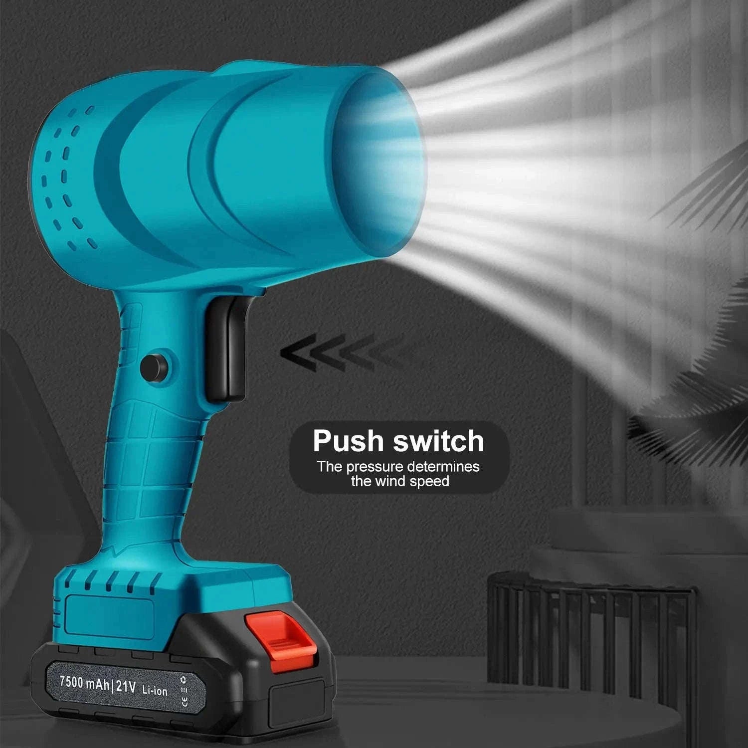 Cordless Turbo Fan Blower 120km/h 36000RPM Car Dryer & Dust Cleaner-Black 1 pc Battery / france / EU