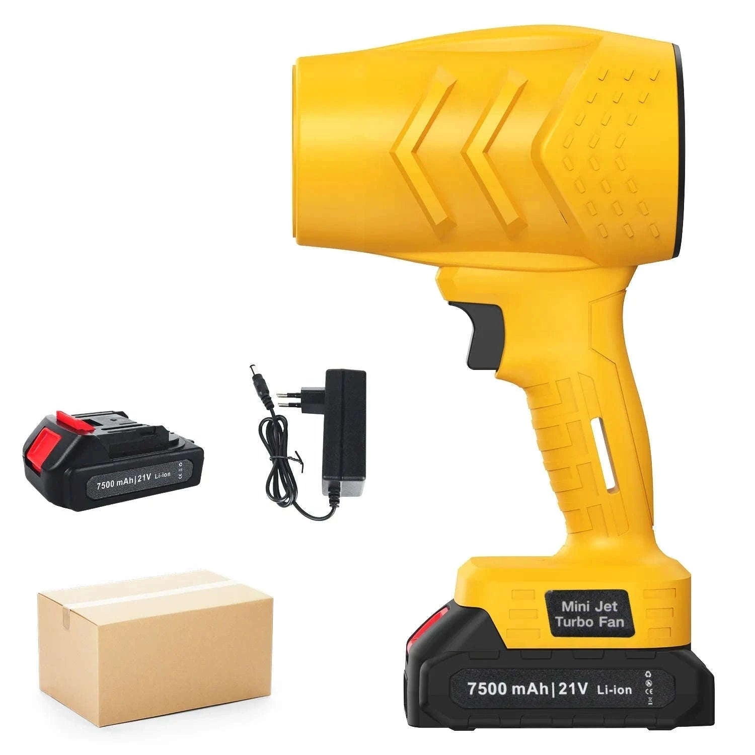 Cordless Turbo Fan Blower 120km/h 36000RPM Car Dryer & Dust Cleaner-Black 1 pc Battery / france / EU