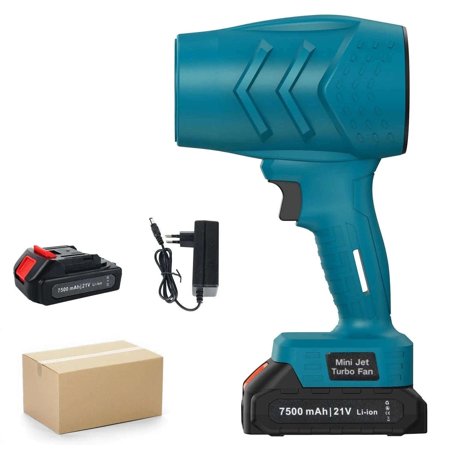 Cordless Turbo Fan Blower 120km/h 36000RPM Car Dryer & Dust Cleaner-Black 1 pc Battery / france / EU