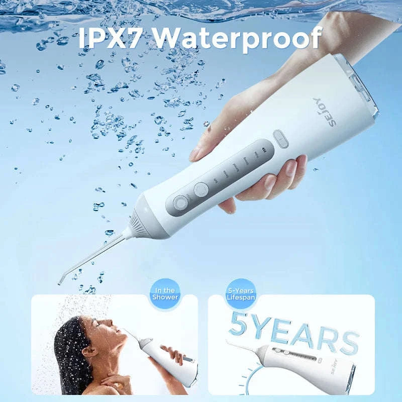 Cordless Water Flosser with 6 Nozzles & 5 Modes, 350ml Tank-black / United States