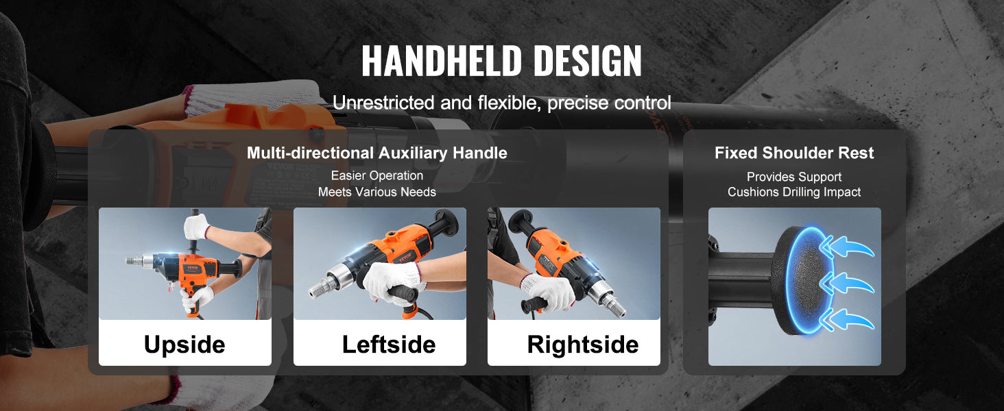Handheld Core Drill Machine 2000W/2600W Wet & Dry Concrete Drill