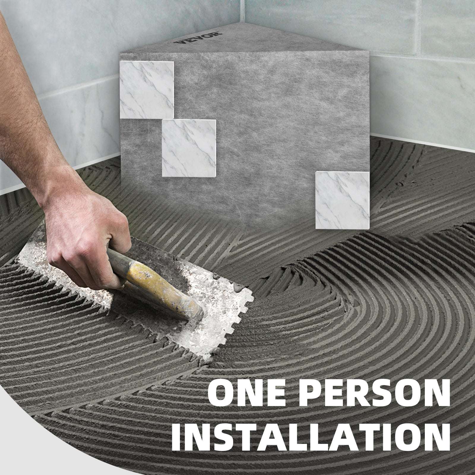 Corner Tile Shower Seat 22.4" Waterproof Bench 440lb Capacity-22.4x16x20inch / United States